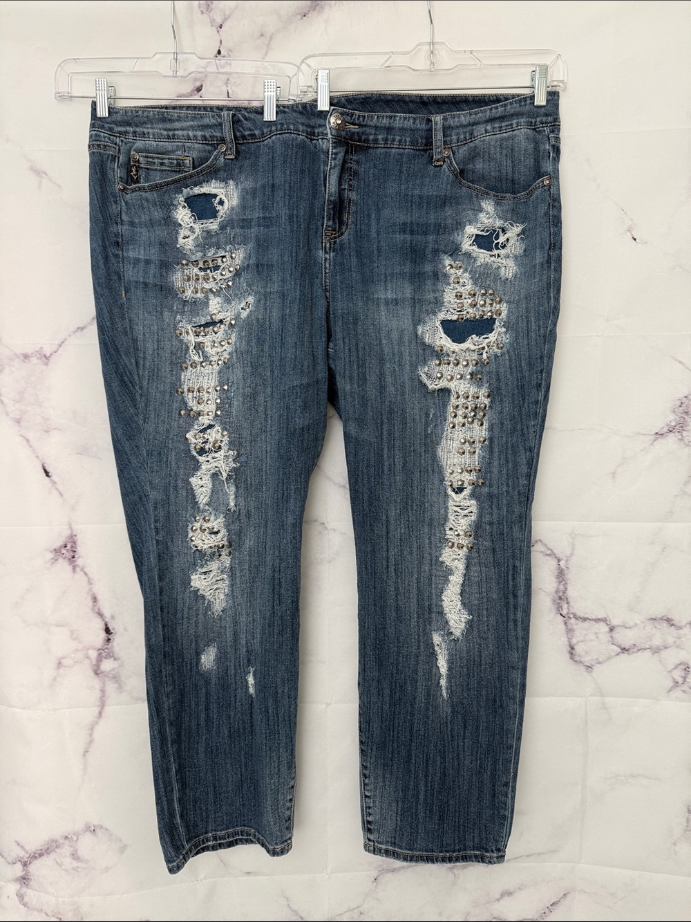 Torrid distressed, embellished jeans, size 26